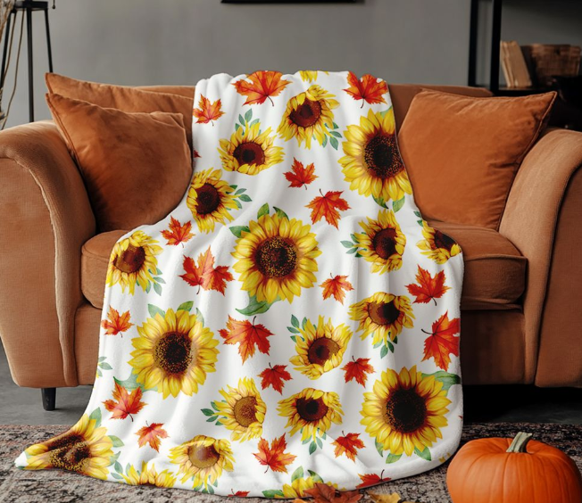 Sunflower Plush Throw Blanket - 50"x70"