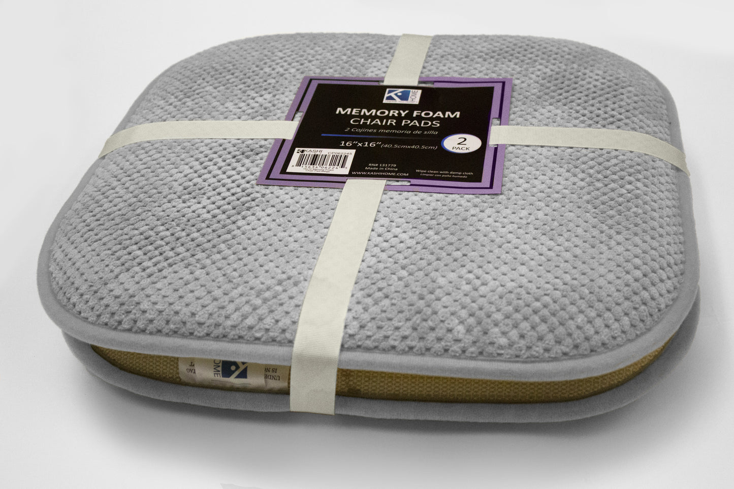 Memory Foam Chair Pad - 2 Pack - Grey