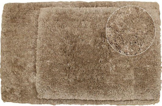 Denali Microfiber 2pc Lurex Bath Mat 17x24 & 20x32- Taupe
