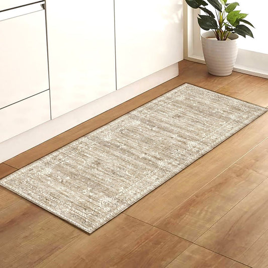 Antique Mist Machine Washable Rug  - 2pc Set (20x60 +20x34)