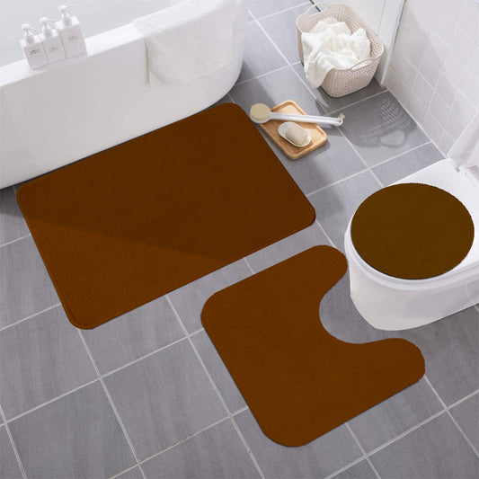 Raquel - 3pc Bathroom Rug Set - Chocolate