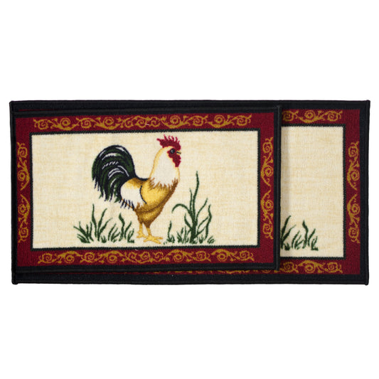 Dot Rooster - 2pc Kitchen Rug Set
