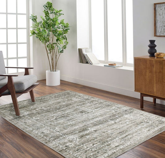 Antique Mist 3x5 Machine Washable Area Rug