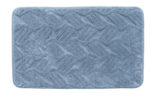 Leaf Lattice - Sky Blue 2pc Jacquard Mat Set  (17x24, 20x32)
