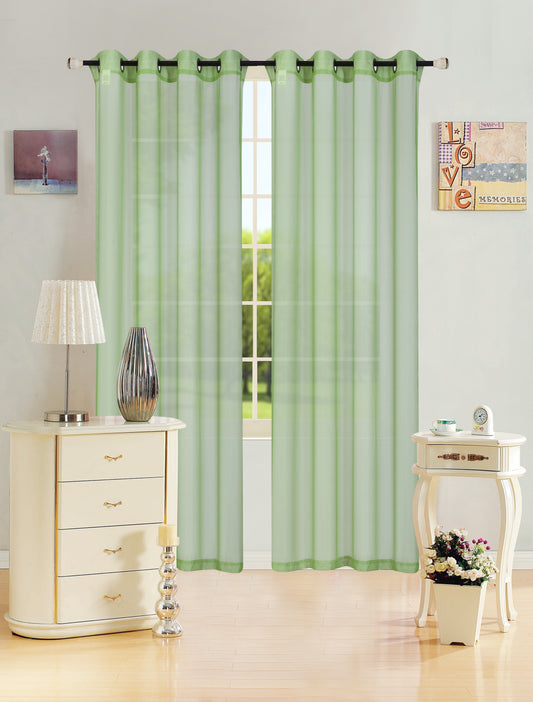 Leah - 55"x90" Sheer Grommet Top Curtain - Green Bay
