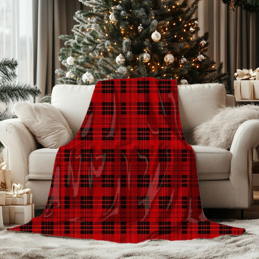 Christmas Plaid Printed Plush Throw Blanket 50x70