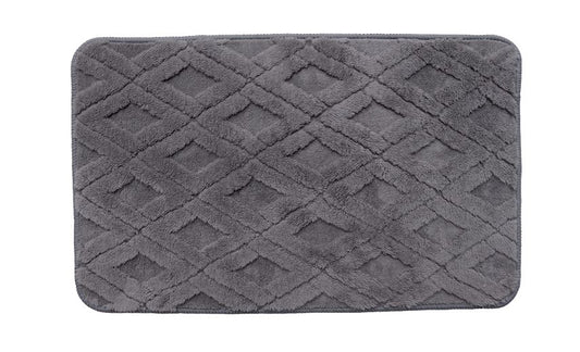 Diamond Lattice - Charcoal 2pc Jacquard Mat Set  (17x24, 20x32)