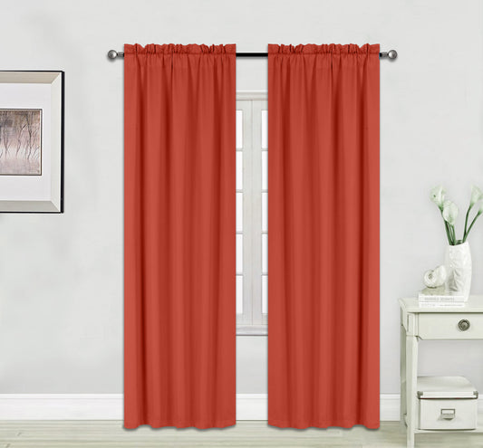 Tessa - 54"x84" Rod Pocket Blackout Curtain - Rust