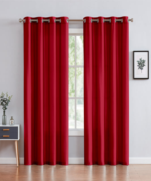 Janice - 54"x63" Grommet Blackout Curtain - Red