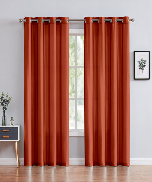 Janice - 55"x95" Grommet Blackout Curtain - Terracotta