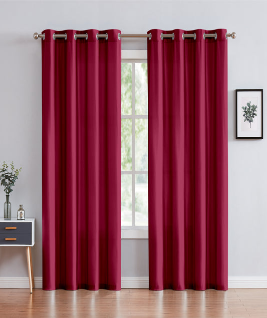 Janice - 55"x95" Grommet Blackout Curtain - Burgundy