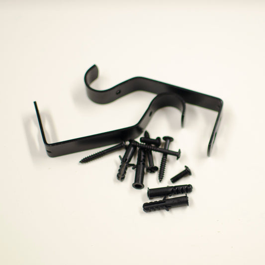 Double Curtain Rod Bracket - Black