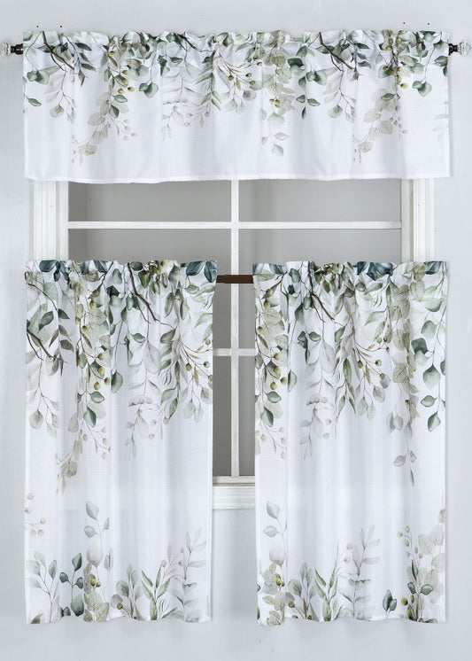 Trailing Canopy 3pc Kitchen Curtain Set