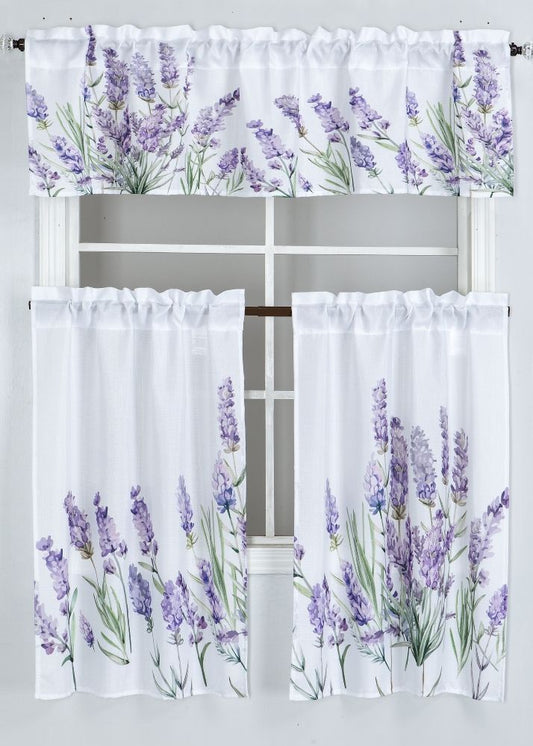 Lavender Light 3pc Kitchen Curtain Set