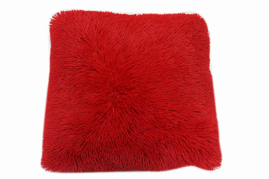 PV Fur Throw Pillow - 20"x20" - Red