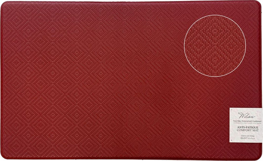 Wilson Embossed Anti-Fatigue PVC Mat 18x30 - Assorted Colors (Grey, Burgundy)