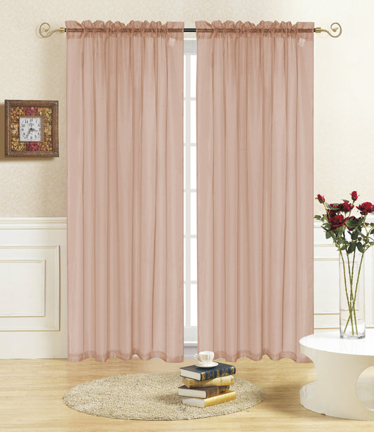 Rena - 55"x90" Sheer Rod Pocket Curtain - Rose Gold