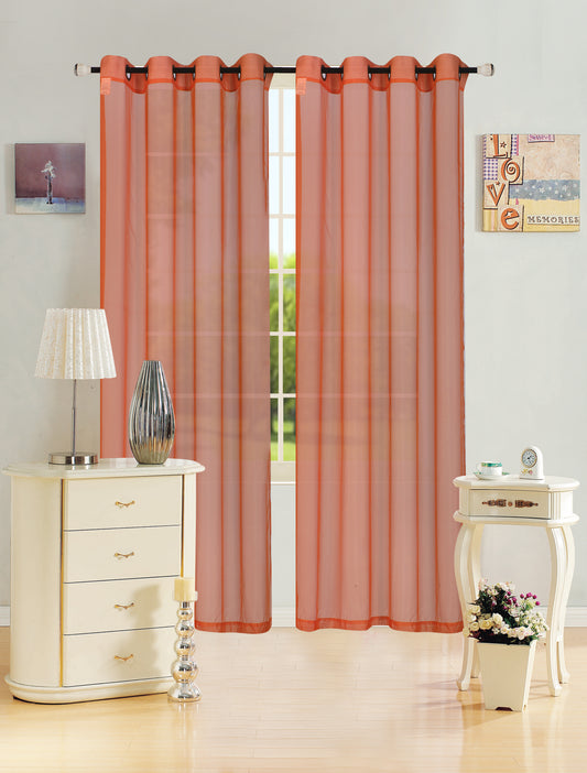 Leah - 55"x90" Sheer Grommet Top Curtain - Rust