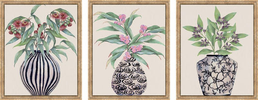 Elegant Vase 9x11 Assorted Framed Wall Art - Set of 3