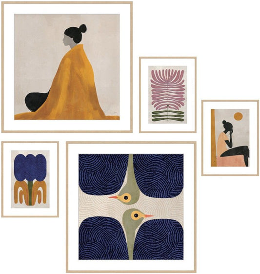 Sister Solitude - Assorted Wall Art - Set of 5