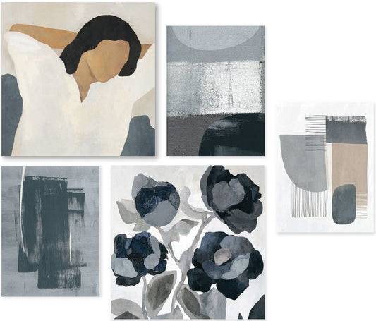 True Blue - Assorted Wall Art - Set of 5