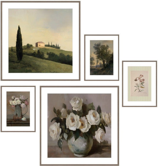 In the Past - Assorted Wall Art - Set of 5