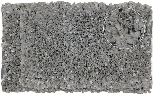 Vera Chindi 2pc Solid Bath Mat Set - 17x24 & 20x32 - Silver