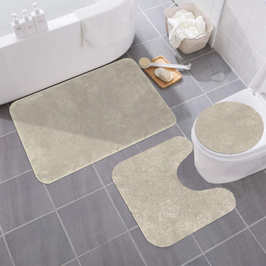 Queen Elizabeth - 3pc Plush Microfiber Bath Mat Set - Mocha