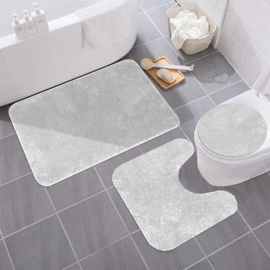 Queen Elizabeth - 3pc Plush Microfiber Bath Mat Set - White