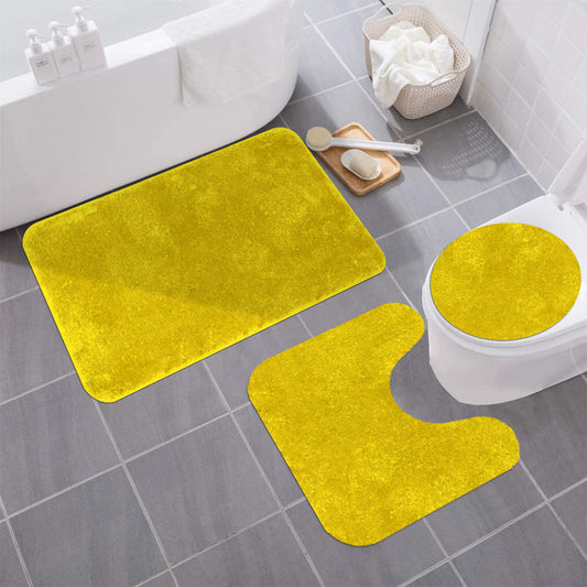 Queen Elizabeth - 3pc Plush Microfiber Bath Mat Set - Yellow