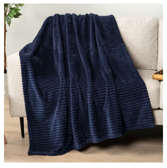 Solari Ribbed Throw Blanket 50"x60" - Blue