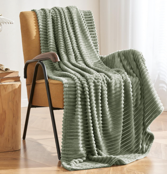 Solari Ribbed Throw Blanket 50"x60" - Sage