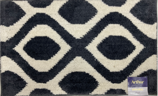 Arthur - 20"x32" Space Dyed Bathroom Rug - Charcoal/Beige
