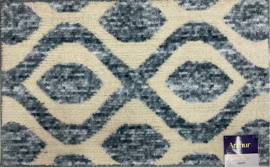Arthur - 20"x32" Space Dyed Bathroom Rug - Turquoise/Beige