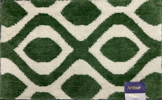Arthur - 20"x32" Space Dyed Bathroom Rug - Sage/Beige