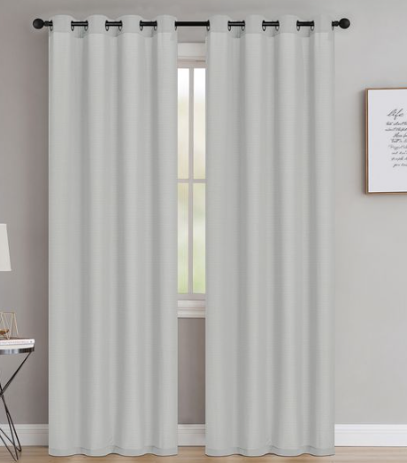 Stefanie Solid 54x90 Grommet Curtain Panel - Silver