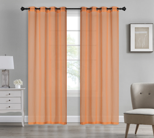 Bonnie - 54"x90" Dolly Sheer Curtain Panel with Grommets - Orange