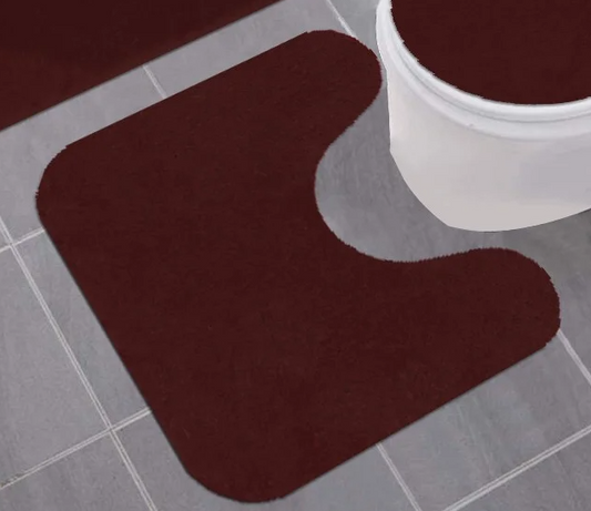 Queen Elizabeth -  Plush Microfiber Contour Rug - Burgundy
