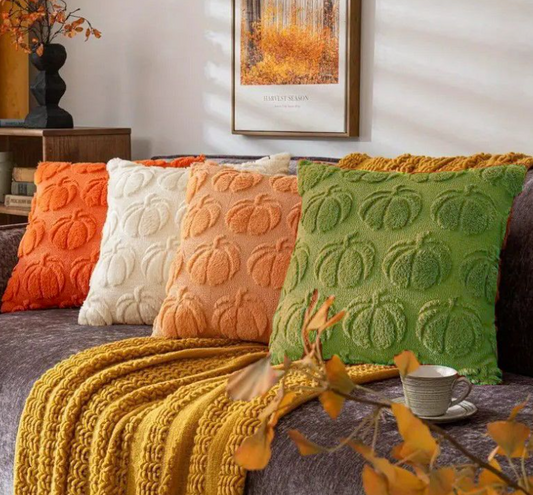 Embossed Pumpkin Throw Pillow - 20"x20" - Assorted Colors