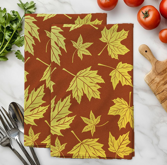 Autumn Joy - 2pk Foil Printed Kitchen Towel Set 16x26 - Assorted