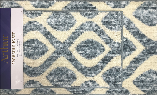 Arthur - 2pc Space Dyed Bathroom Rug Set - Turquoise/Beige