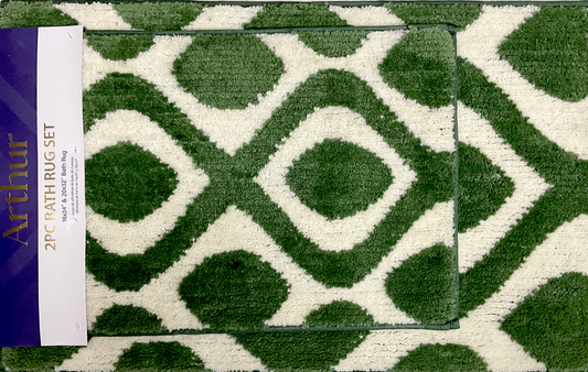 Arthur - 2pc Space Dyed Bathroom Rug Set - Sage/Beige