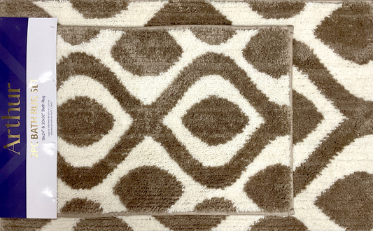 Arthur - 2pc Space Dyed Bathroom Rug Set - Taupe/Beige