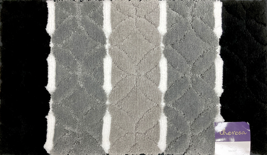 Theresa - 18"x30" Bathroom Rug - Black/Grey/Light Grey/White