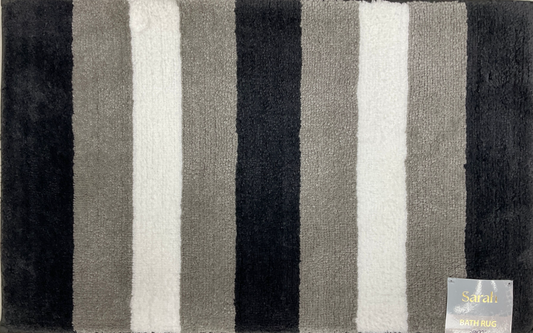 Sarah - 20"x32" Bathroom Rug - Charcoal/Grey/Off White