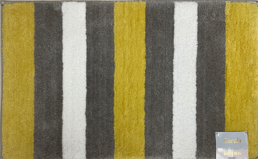 Sarah - 20"x32" Bathroom Rug - Yellow/Grey/Off White