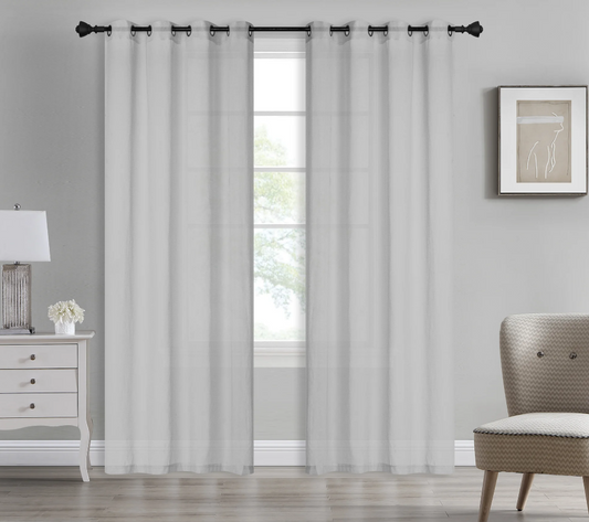 Bonnie - 54"x90" Dolly Sheer Curtain Panel with Grommets - Silver