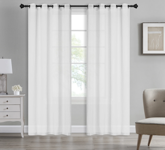 Bonnie - 54"x90" Dolly Sheer Curtain Panel with Grommets - White