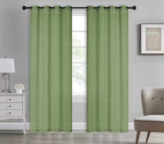 Bonnie - 54"x90" Dolly Sheer Curtain Panel with Grommets - Sage