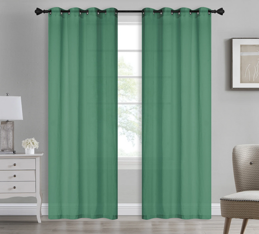 Bonnie - 54"x90" Dolly Sheer Curtain Panel with Grommets - Peacock
